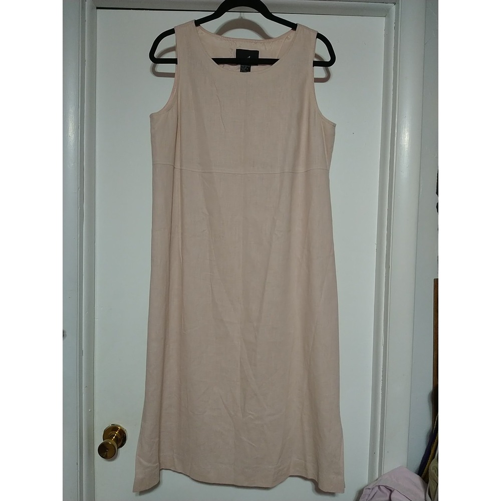 Positive Attitude Dress Ladies 14 Peach Lined Linen/Rayon Summer‎ Easter Church